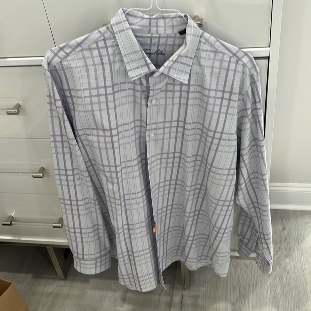 Beautiful light blue tassel, Elba shirt, gently worn, dry, clean only